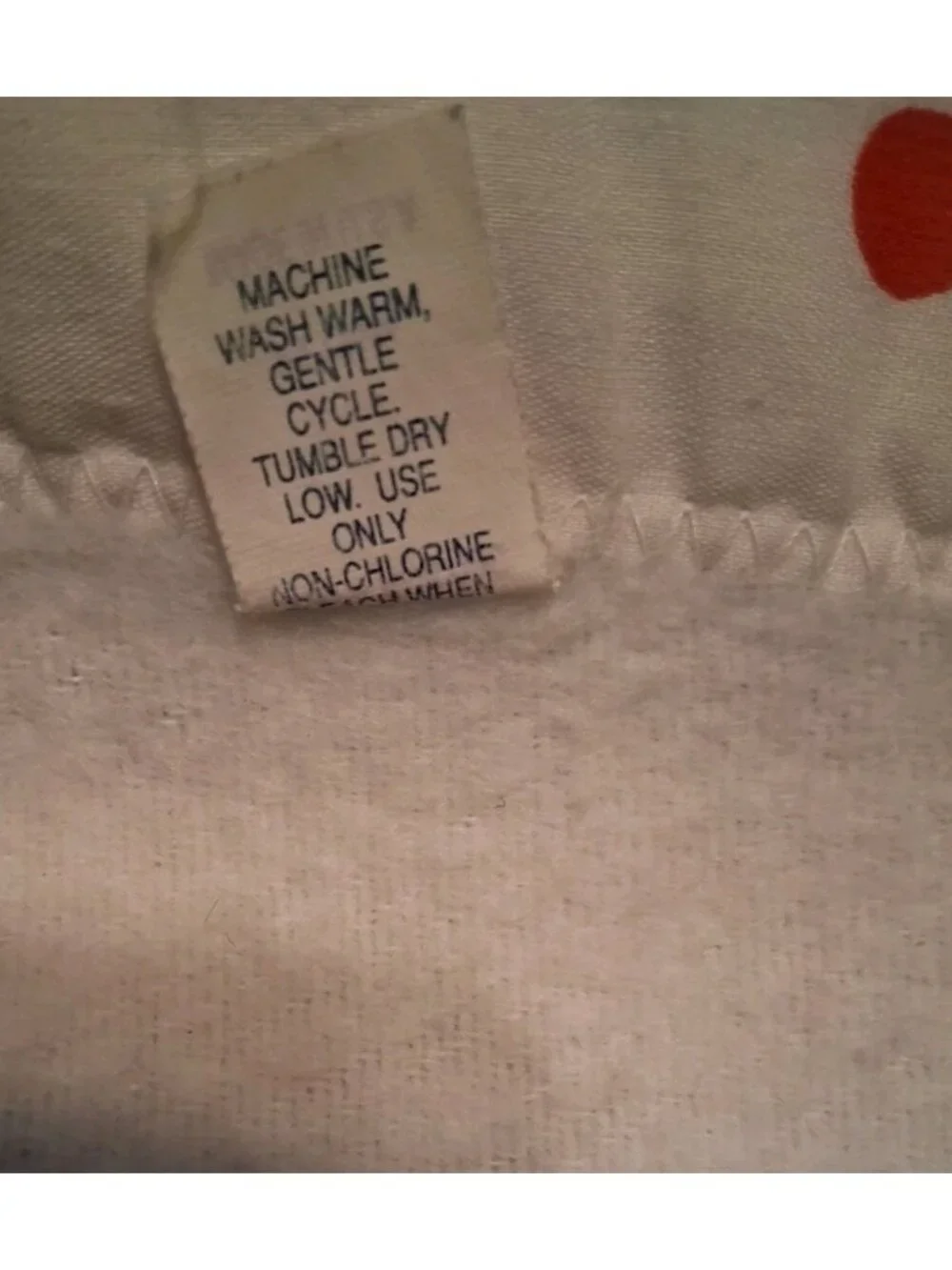Vtg Disney Mickey Mouse & Dinosaur Acrylic Baby Blanket Polka Dot Trim USA
